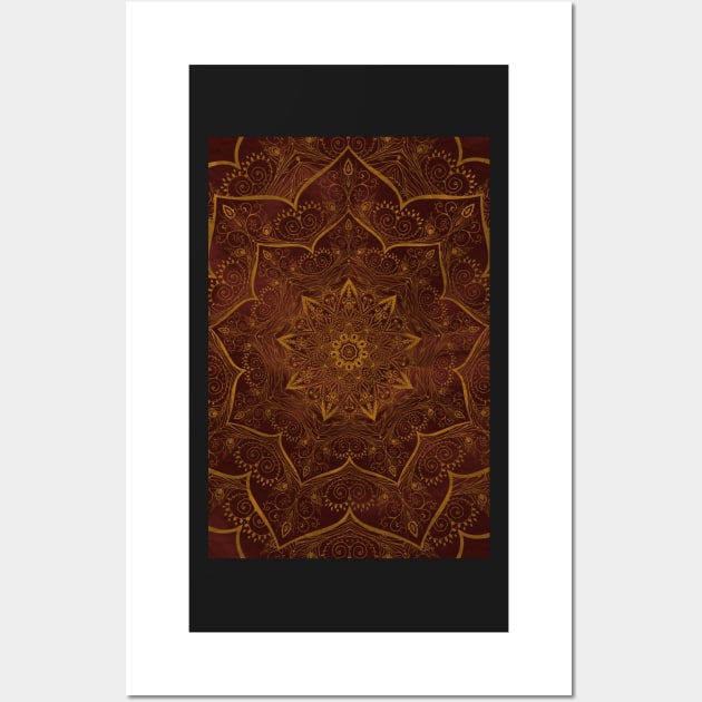 Mandala - Garnet/Gold Wall Art by SugarPineDesign